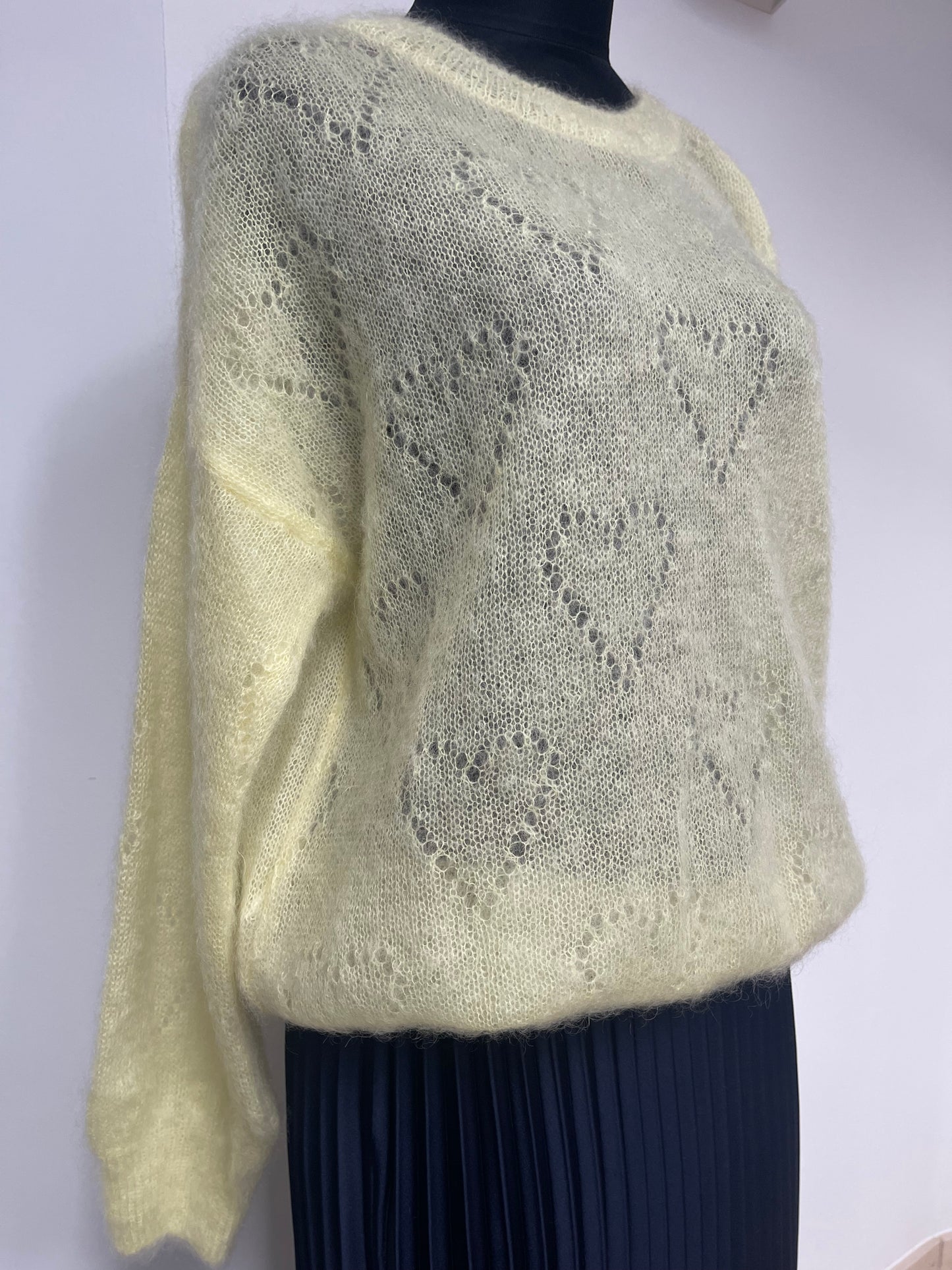 Mohair Jumper Heart Detail , yellow