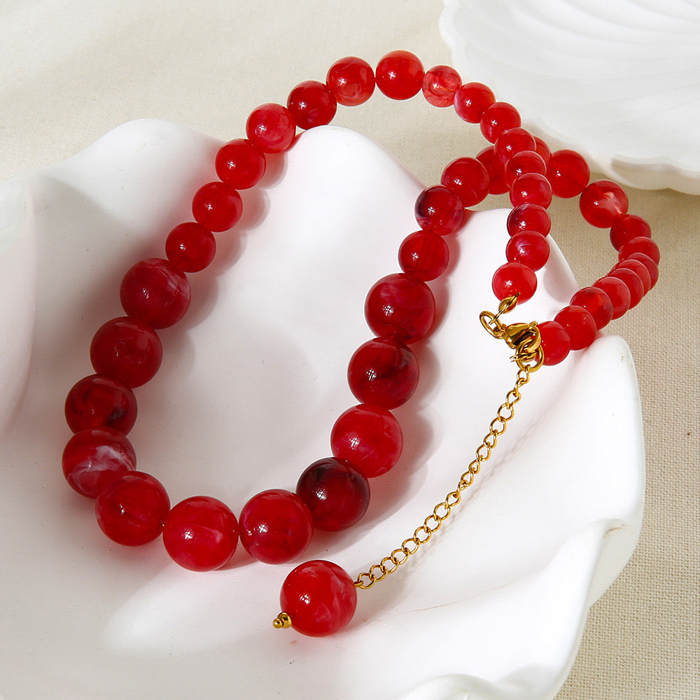 Handmade Bohemian Acrylic Beaded Necklace