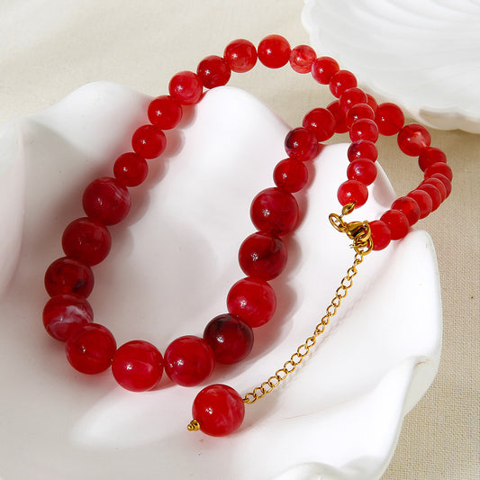 Handmade Bohemian Acrylic Beaded Necklace