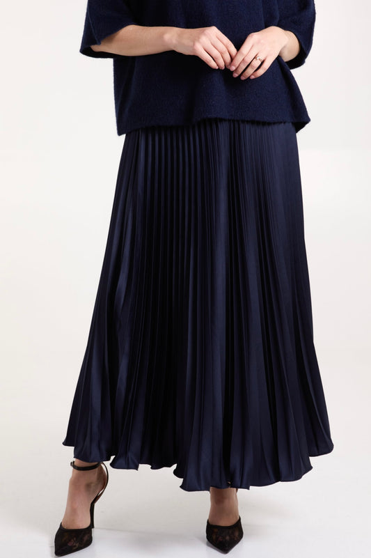 The Pleated Skirt , navy