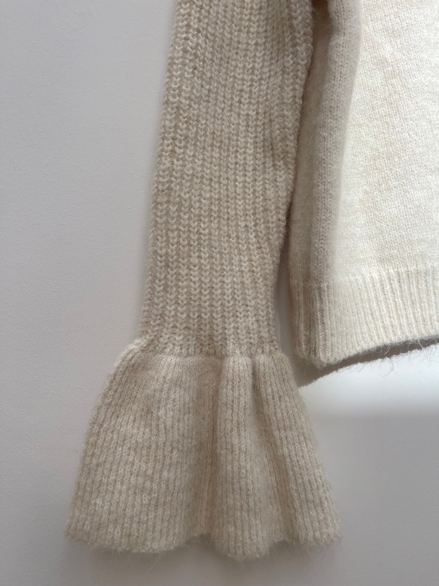 Flared Sleeve Cardigan , light beige