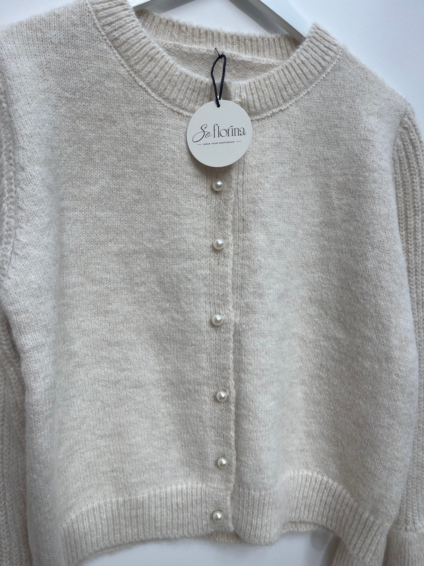 Flared Sleeve Cardigan , light beige