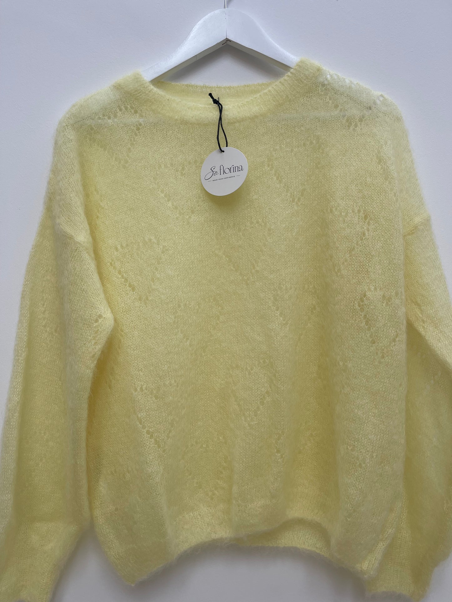 Mohair Jumper Heart Detail , yellow