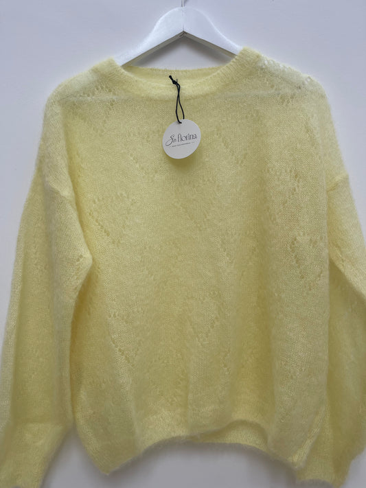 Mohair Jumper Heart Detail , yellow