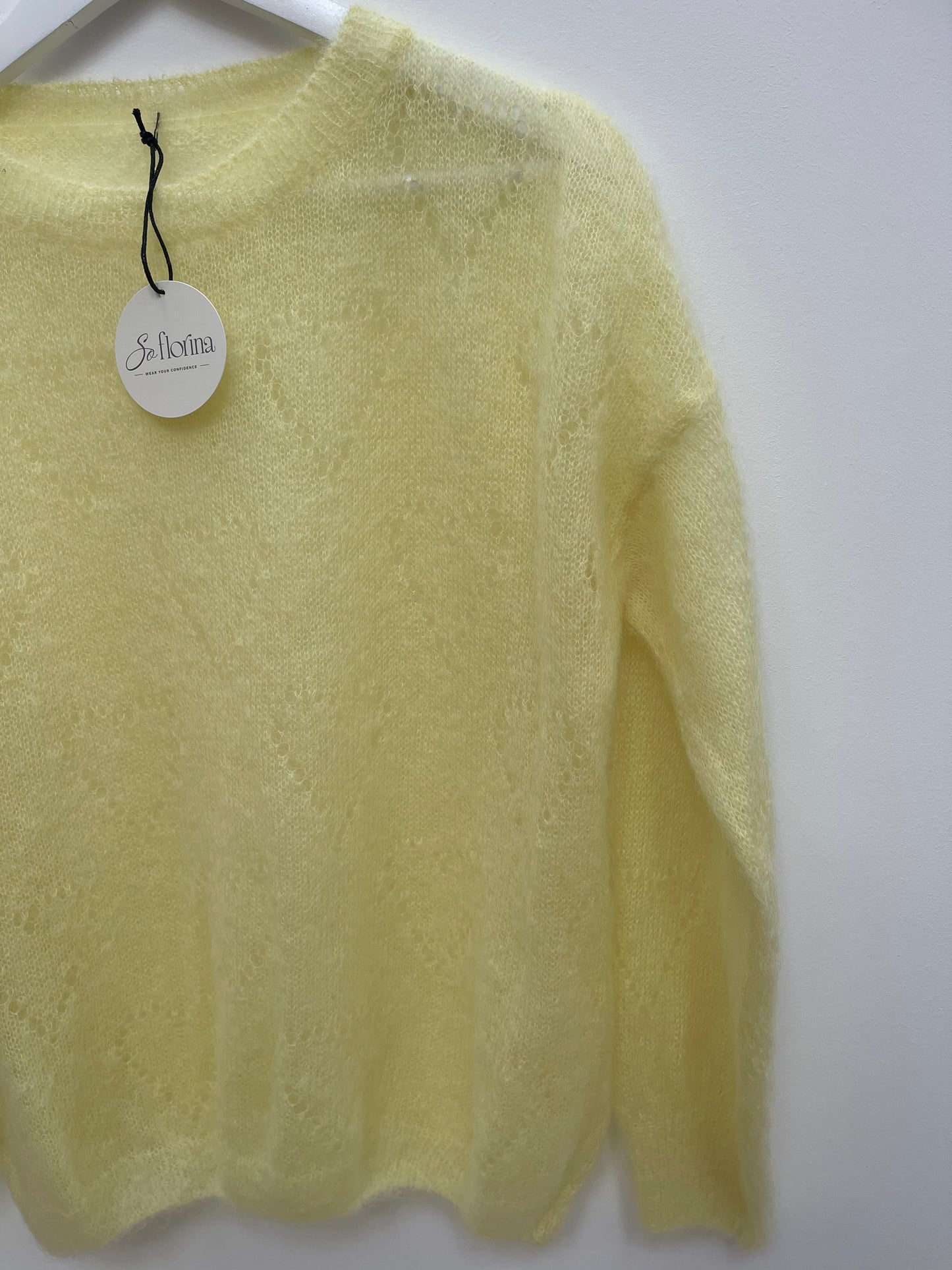 Mohair Jumper Heart Detail , yellow