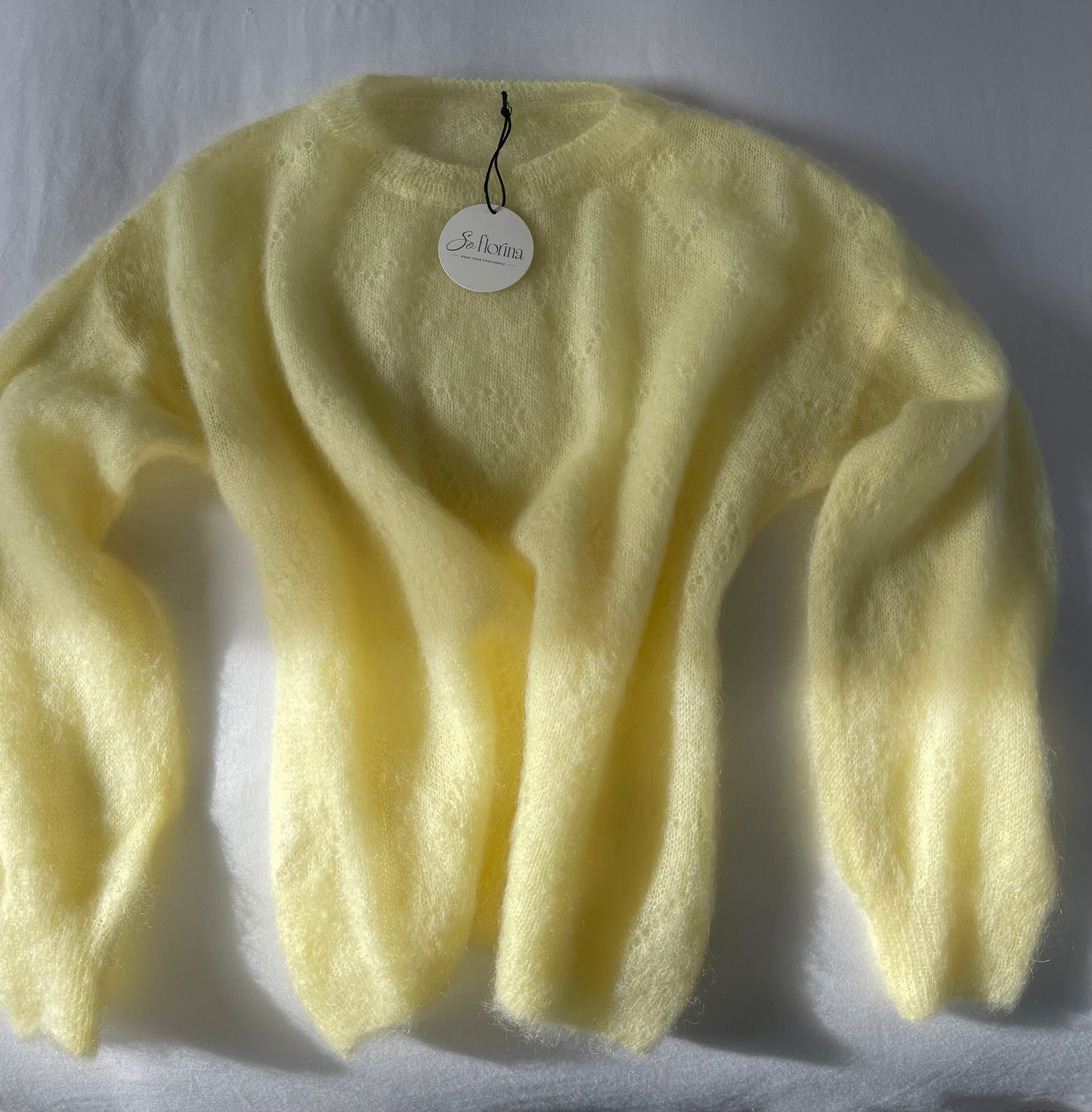 Mohair Jumper Heart Detail , yellow