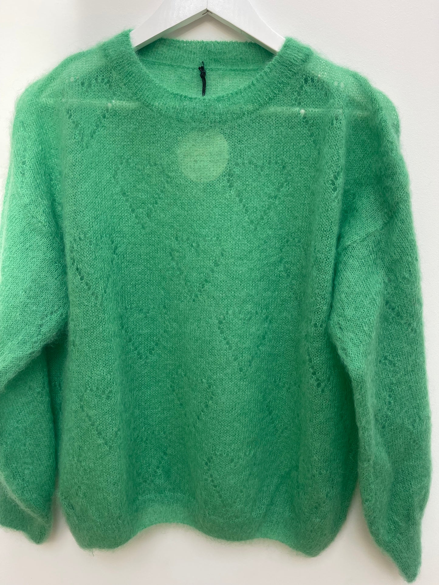 Mohair Jumper Heart Detail , apple green