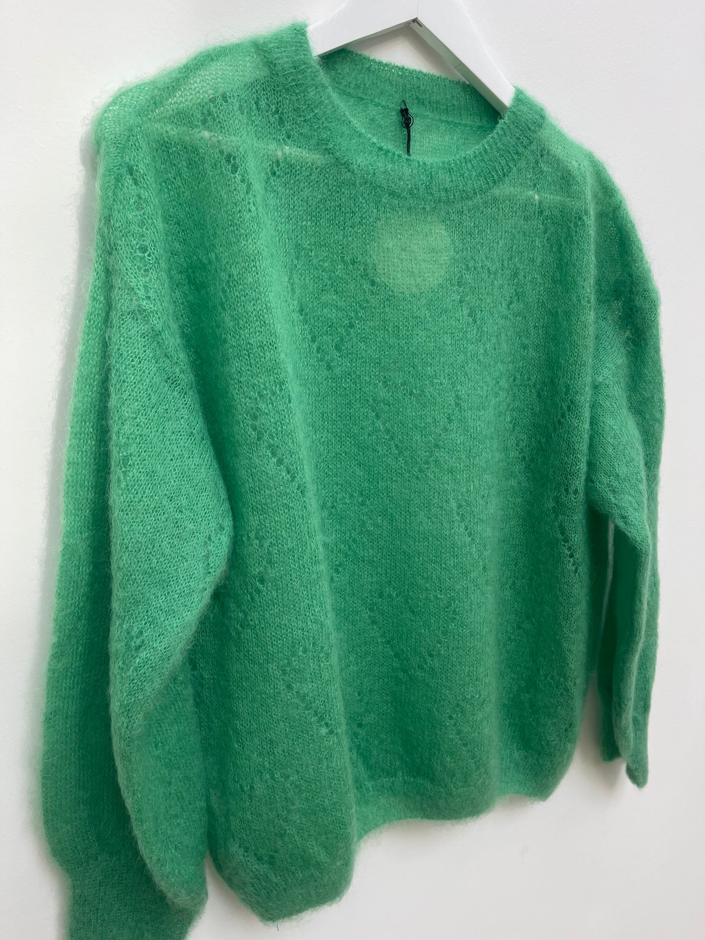 Mohair Jumper Heart Detail , apple green