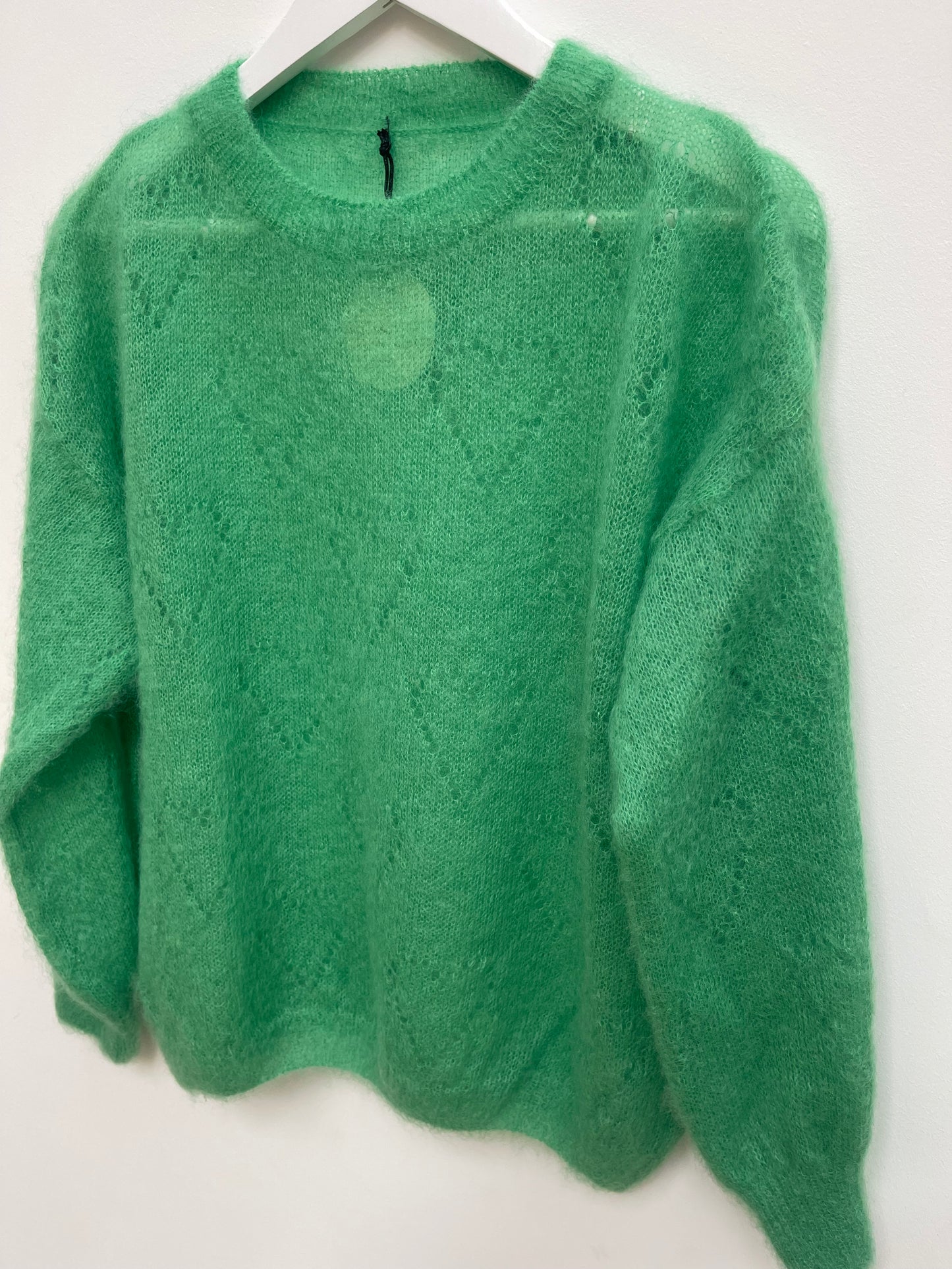 Mohair Jumper Heart Detail , apple green