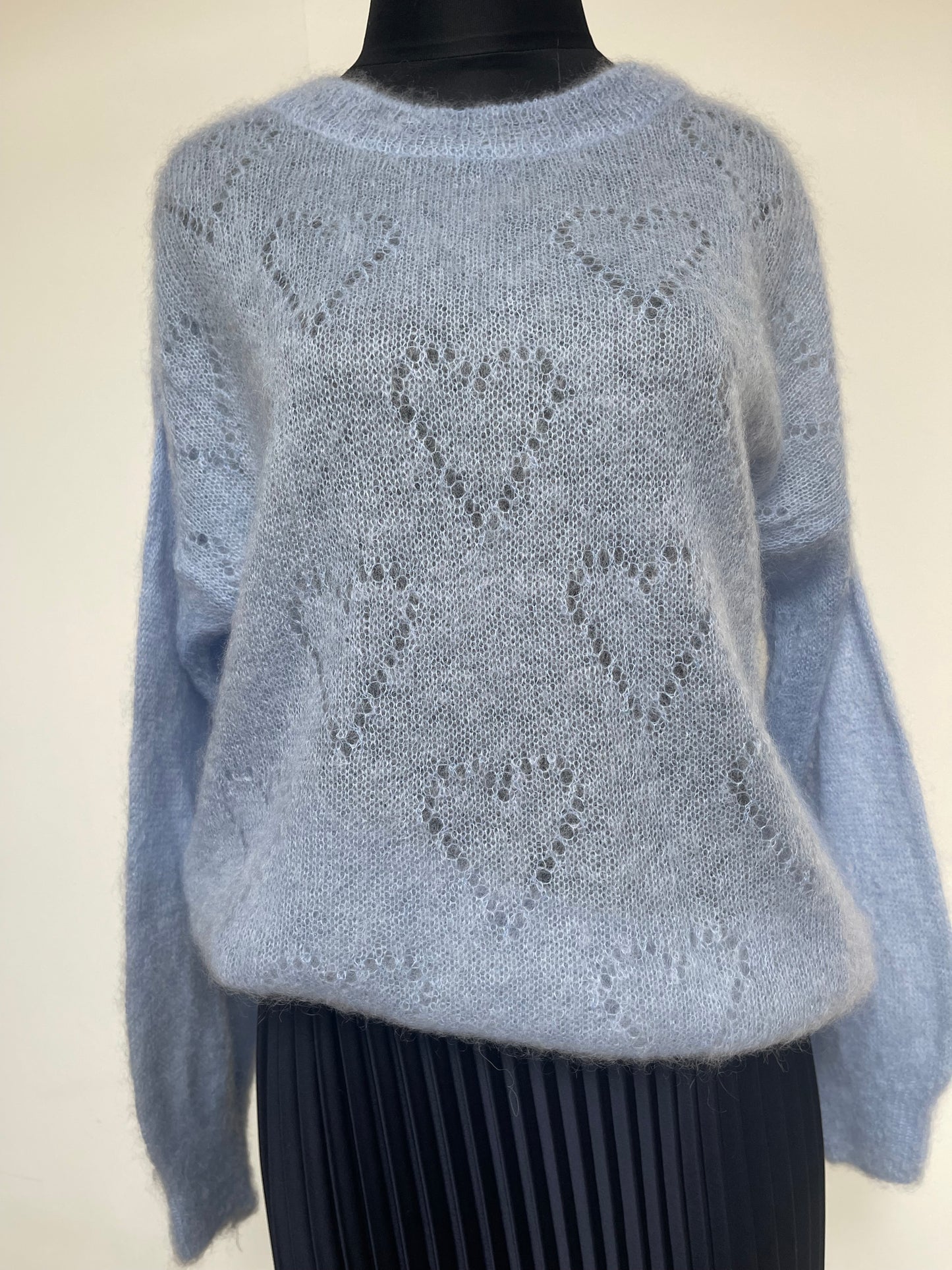Mohair Jumper Heart Detail , sky blue