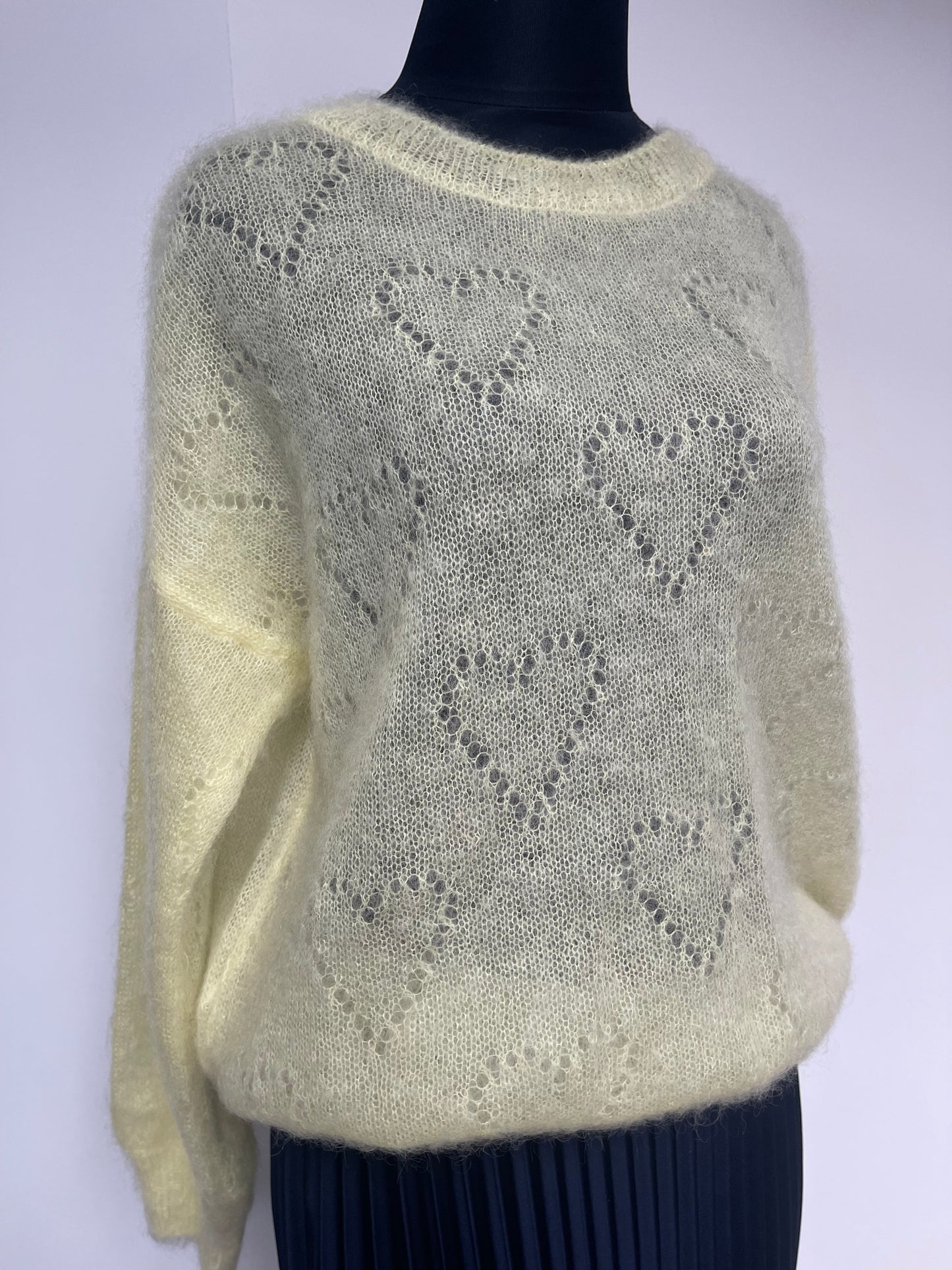 Mohair Jumper Heart Detail , yellow