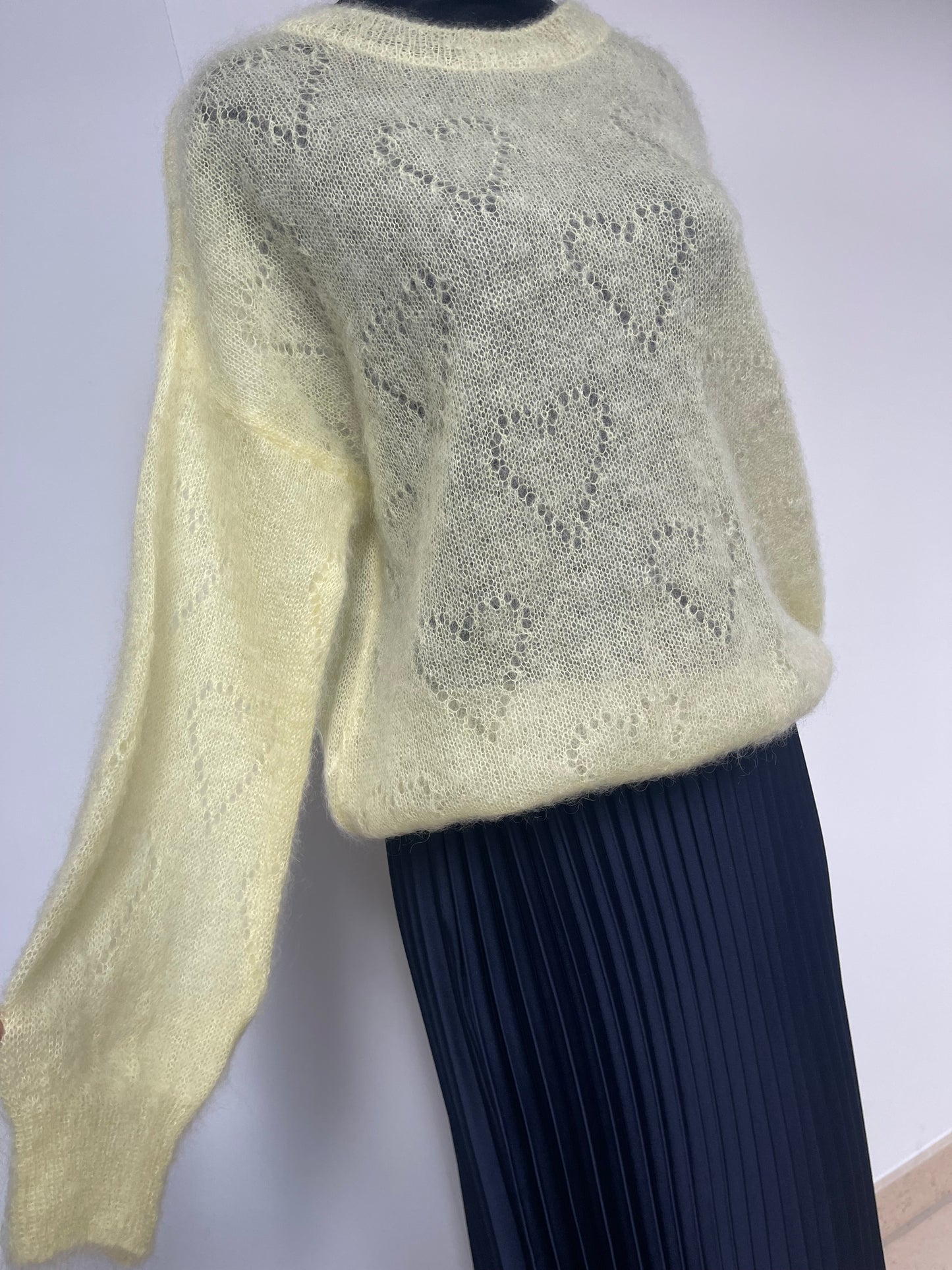 Mohair Jumper Heart Detail , yellow
