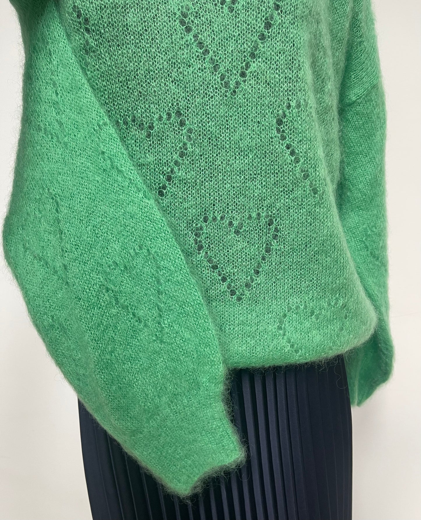 Mohair Jumper Heart Detail , apple green