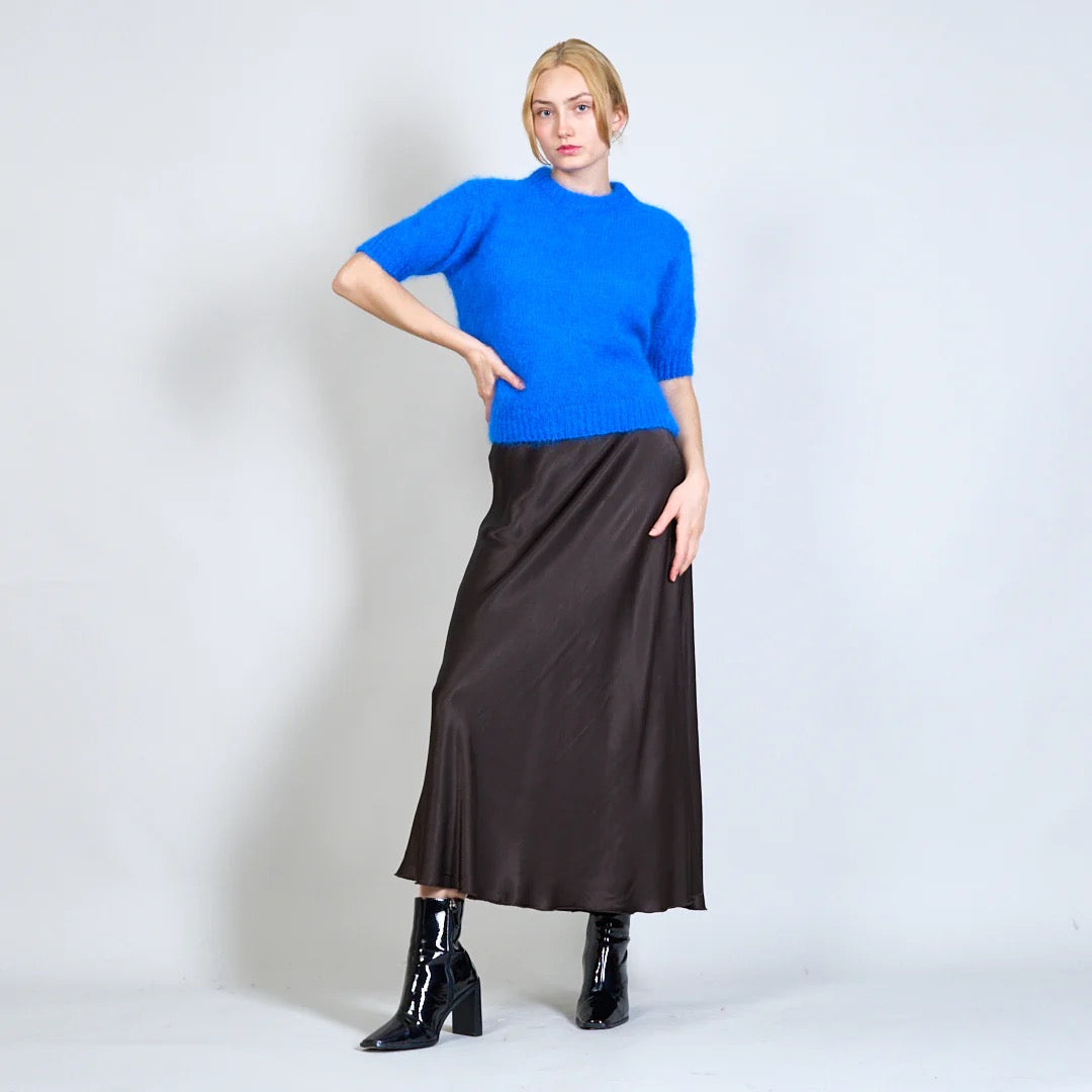 Mohair Jumper Short Sleeve , dark blue