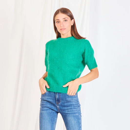 Mohair Jumper Short Sleeve , green