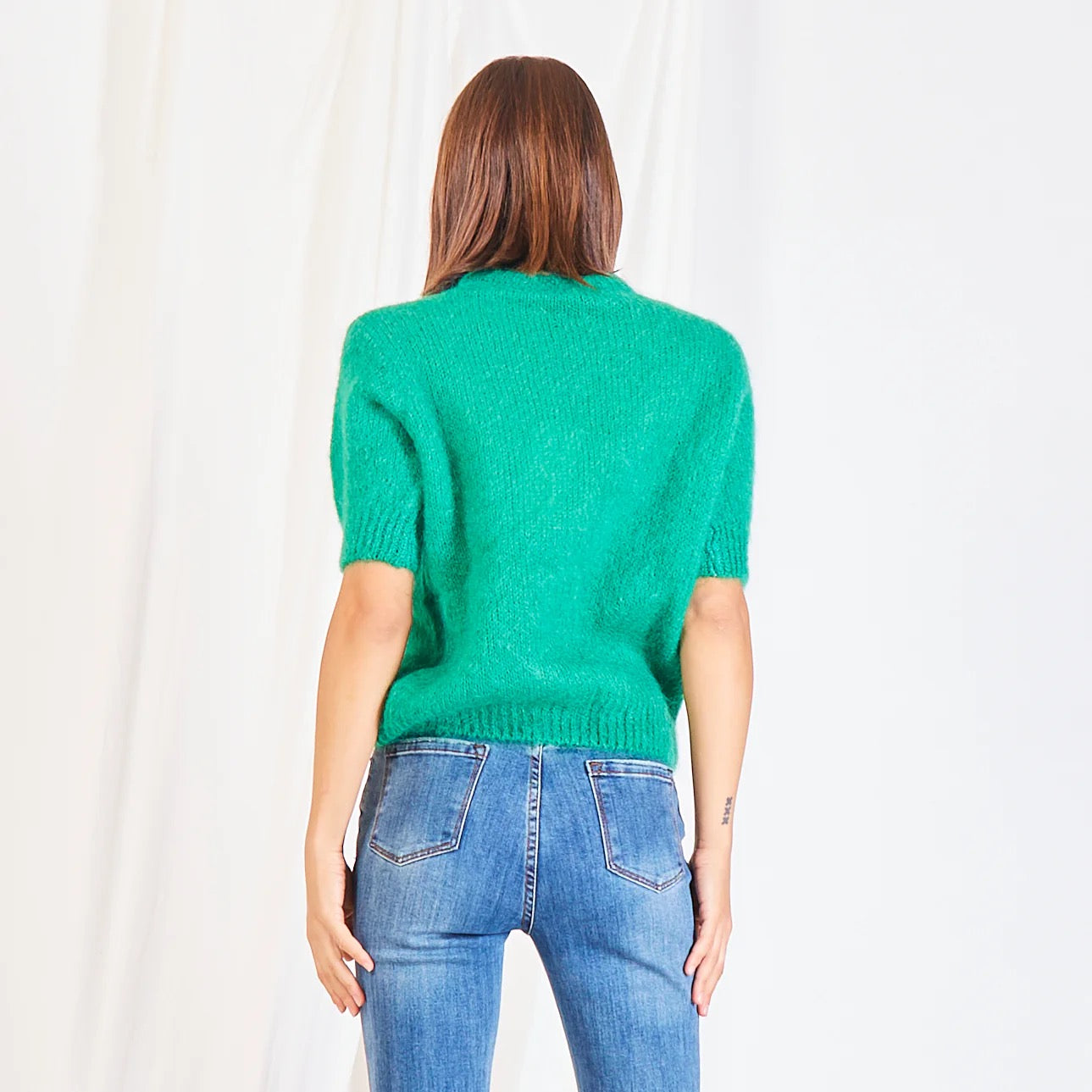 Mohair Jumper Short Sleeve , green