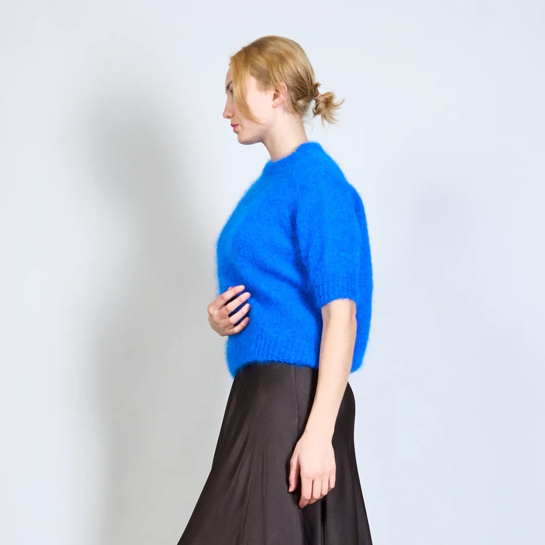 Mohair Jumper Short Sleeve , dark blue