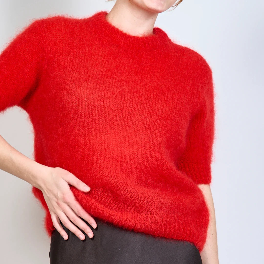 Mohair Jumper Short Sleeve , red