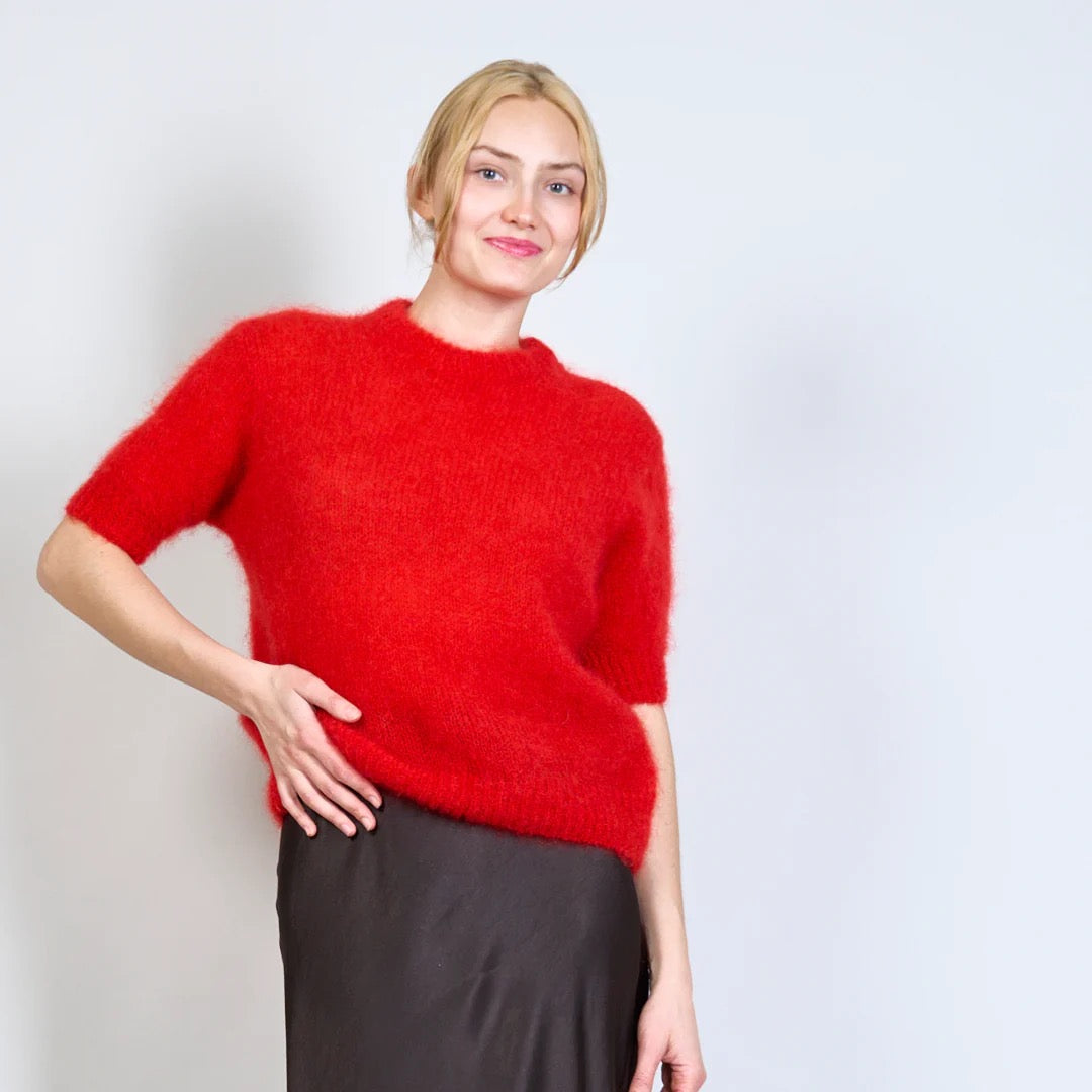 Mohair Jumper Short Sleeve , red